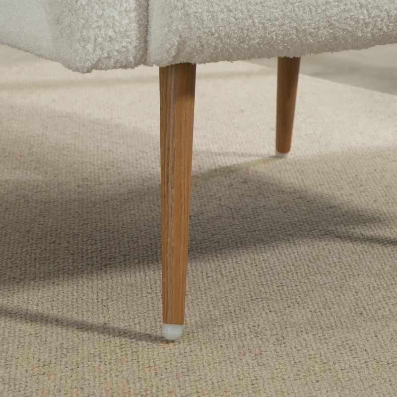 HOMCOM Teddy Fleece Accent Chair - Cream White