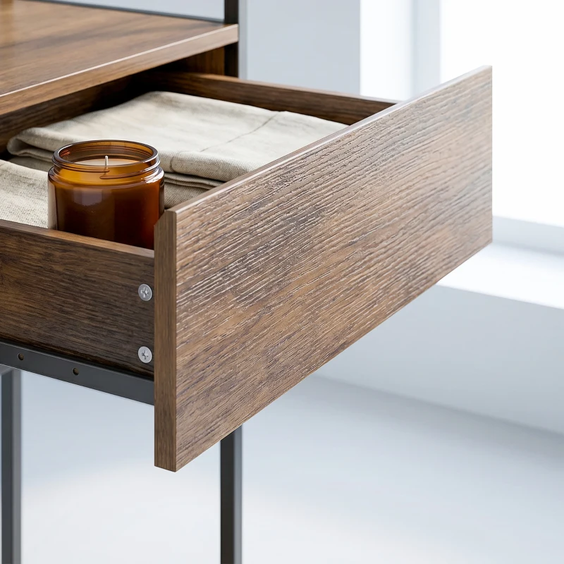 HOMCOM Bureau d'ordinateur avec 2 tiroirs, 100 x 45 x 185 cm, bureau avec rangement, 2 portes et étagères ouvertes, marron