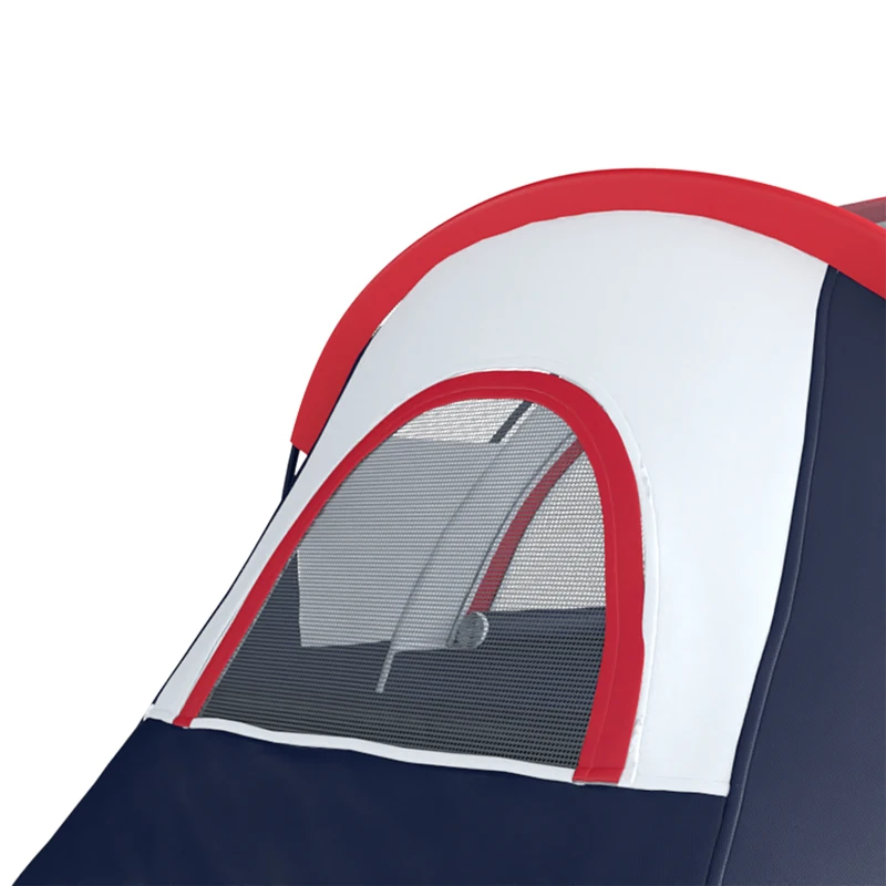 Outsunny 5-6 Man Camping Tent, Tunnel Tent, Water Resistant Hiking Shelter with Groundsheet and Carry Bag, Navy Blue