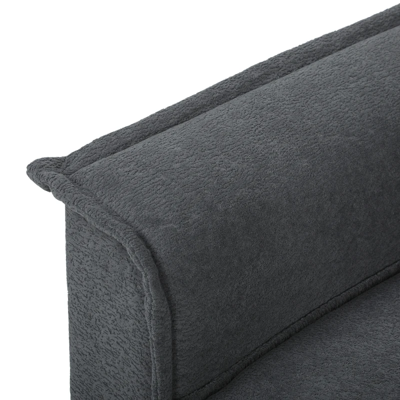 HOMCOM Futon slaapbank, verstelbare rugleuning, 2-zits met 2 kussens, donkergrijs