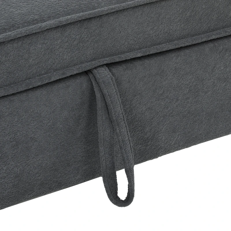 HOMCOM Futon slaapbank, verstelbare rugleuning, 2-zits met 2 kussens, donkergrijs