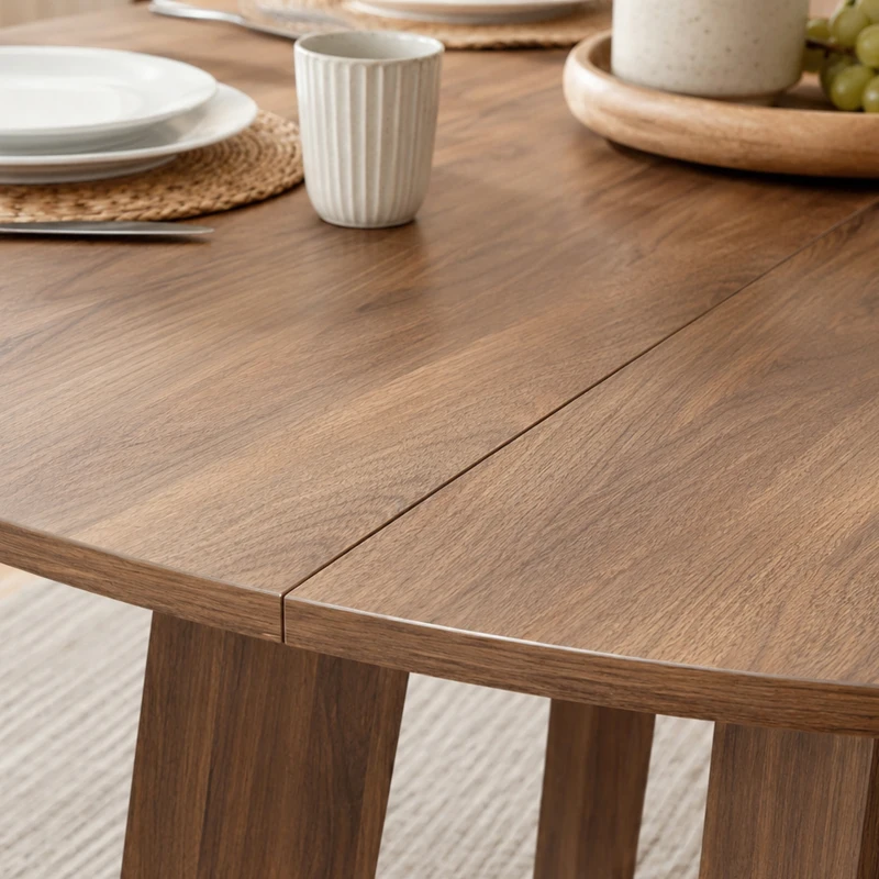 HOMCOM Table à manger ronde pour 4 personnes, Ø 110 x 73,5 cm, table de cuisine avec base croisée, marron