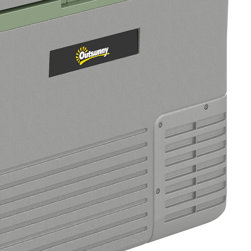 Outsunny 40L Portable Car Refrigerator - Light Green and Grey