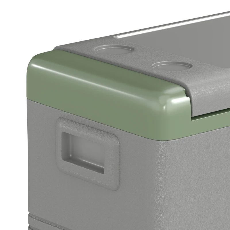Outsunny 40L Portable Car Refrigerator - Light Green and Grey