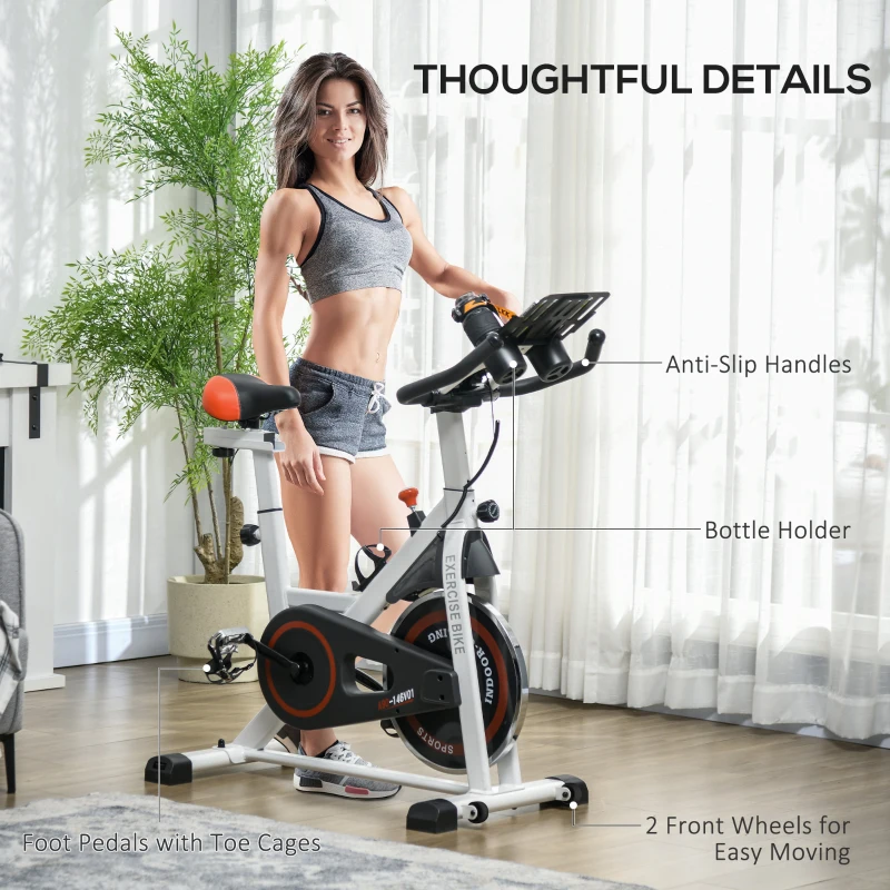 HOMCOM Bicicleta Spinning – 8 kg Volant pentru Fitness Acasa
