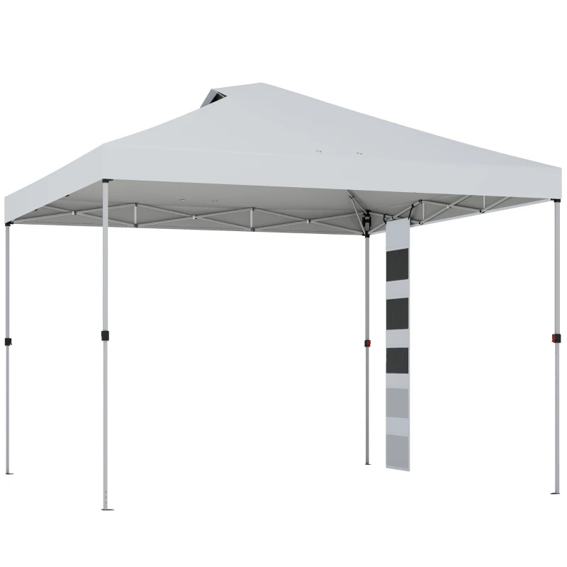 Outsunny Tonnelle de jardin 3 x 3 m pop up tente pliante protection UV50+ hauteur réglable 4 sacs de sable sac de transport Blanc