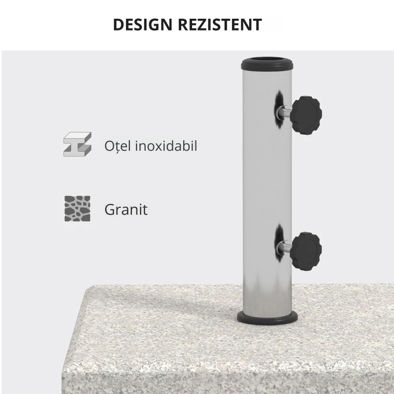 Outsunny Baza pentru umbrela de gradina de 25 kg, gri