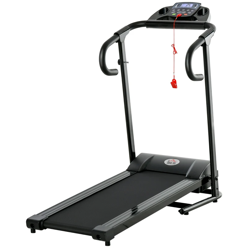homcom Elektrisches Laufband, faltbar, mit LCD-Display, Geschwindigkeit 0,8-10km/h und 3 Programme, Leistung 500 W, 123 x 62 x 117 cm, Schwarz