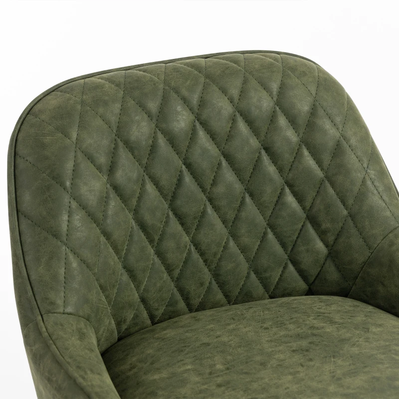 HOMCOM Bar Stools Adjustable Swivel Kitchen Chairs with Backrest Set of 2 for Kitchen Island Dark Green
