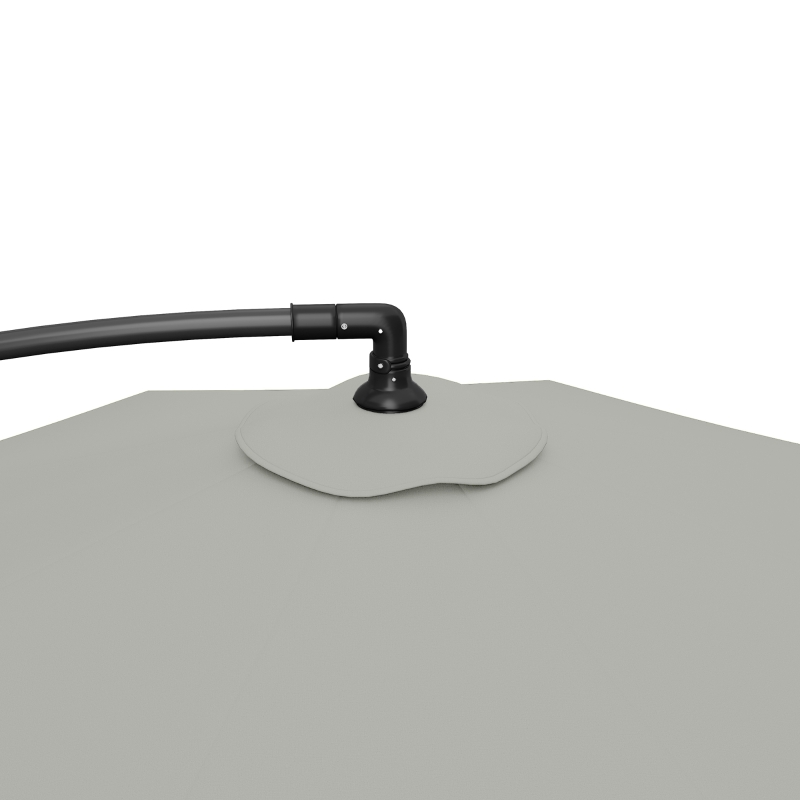 Outsunny 3m Overhanging Parasol, with Base, Weights and Cover - Light Grey