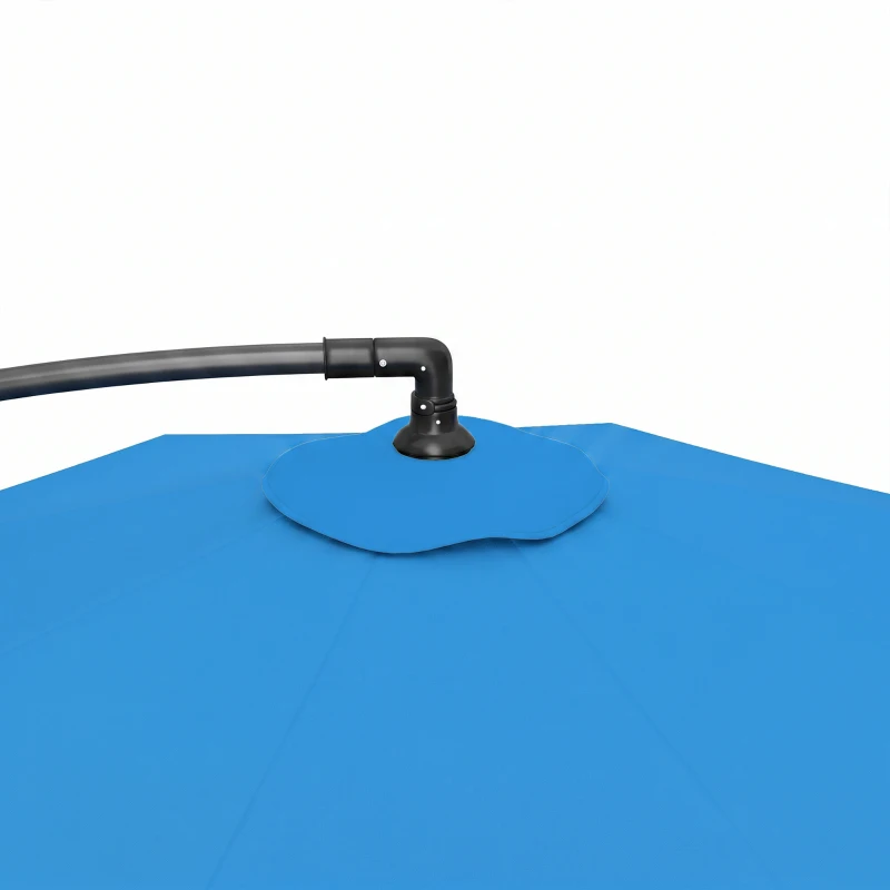 Outsunny 3m Overhanging Parasol, with Base, Weights and Cover - Blue