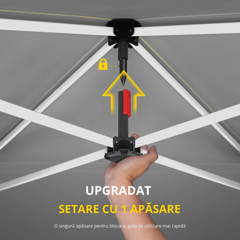 Outsunny Cort Pliabil 3x3 m Pop-up cu UPF50+ 4 Laterale Detașabile Înălțime Reglabilă și Husă de Transport Verde