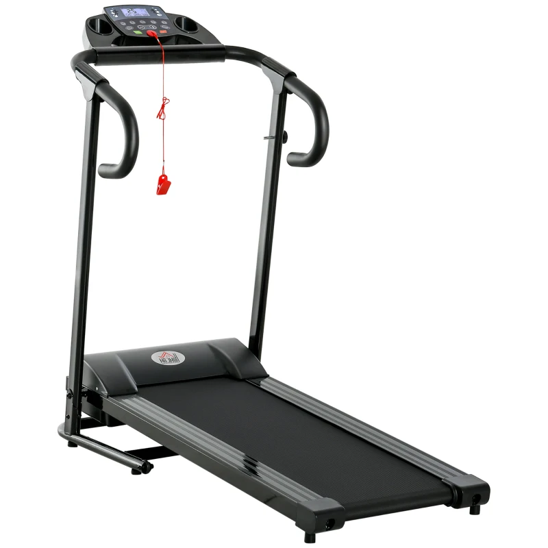 homcom Elektrisches Laufband, faltbar, mit LCD-Display, Geschwindigkeit 0,8-10km/h und 3 Programme, Leistung 500 W, 123 x 62 x 117 cm, Schwarz