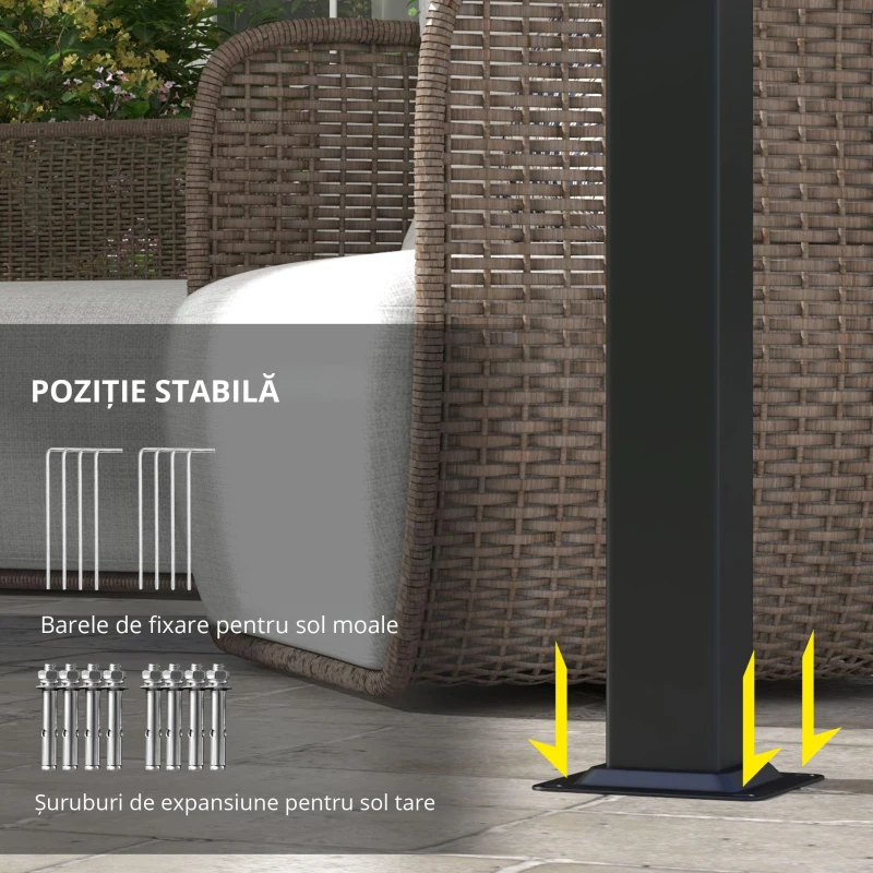 Outsunny Protecție solară tip copertină. Pergolă, rezistentă la intemperii, incl. material de fixare, 3 x 3,5 m, Bej