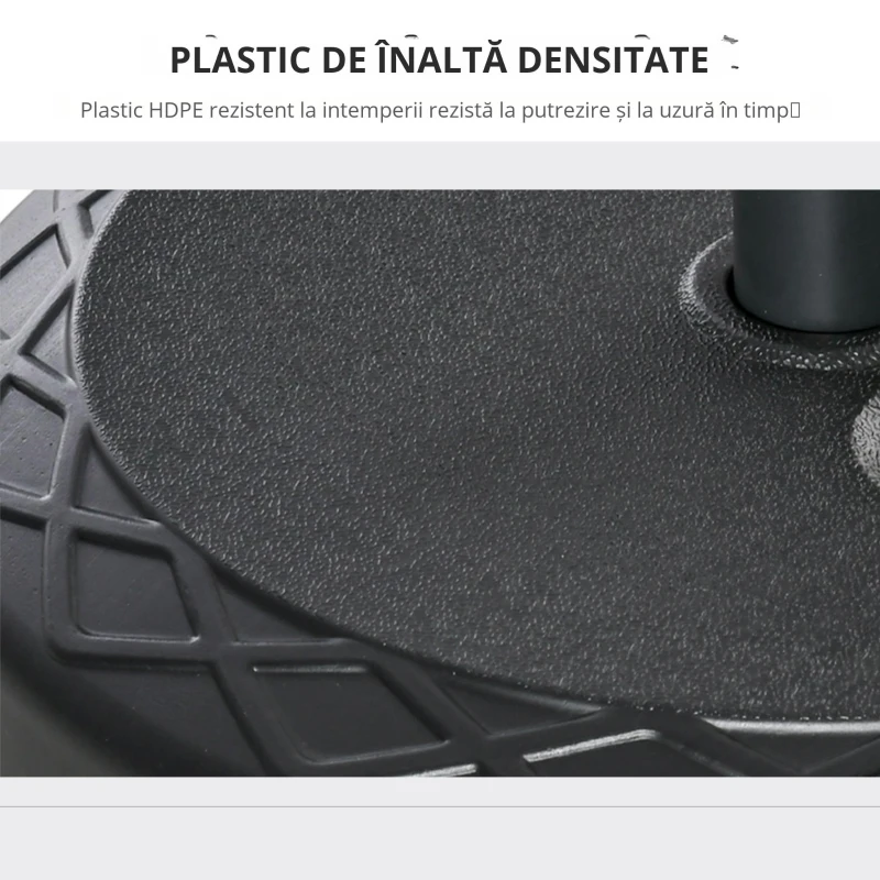 Outsunny Baza pentru umbrela rotunda Φ55cm din plastic de 30kg pentru stalpi de 38-48mm negru
