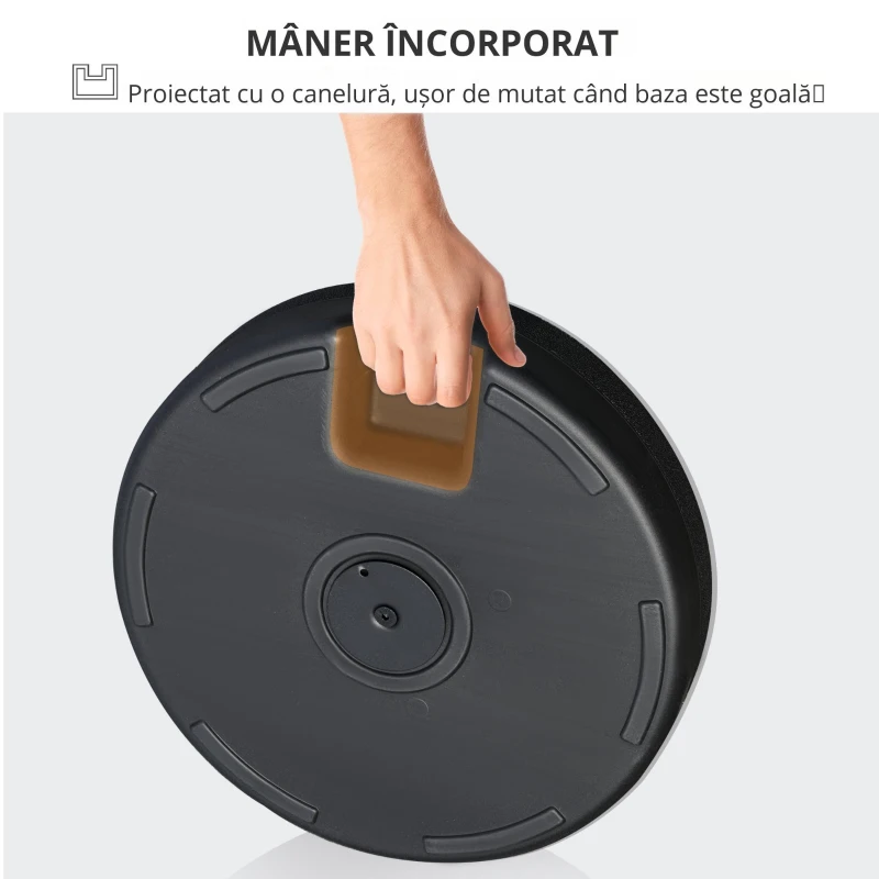 Outsunny Baza pentru Umbrela de Gradina cu Stalp Central Φ3.8cm si 4.8cm, Soclu pentru Umbrela care se Umple cu Apa sau Nisip, Negru