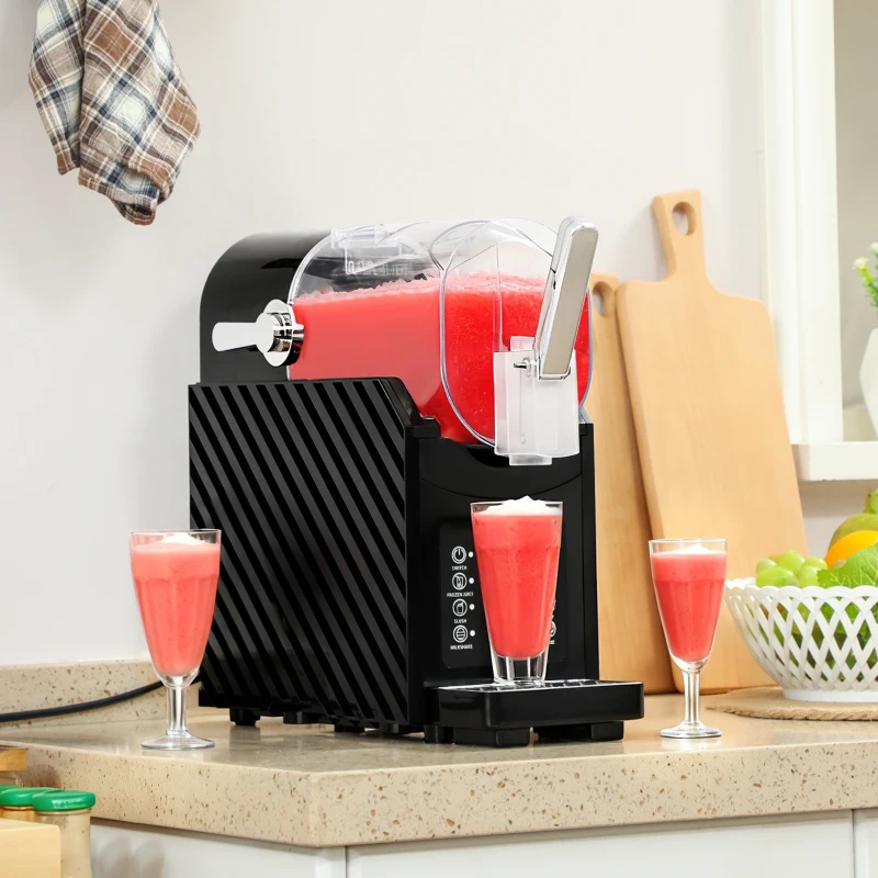 HOMCOM Slushy-Maschine, schnelle Kühlung, Rührfunktion, 2,4 L, Lichtfunktion, Schwarz