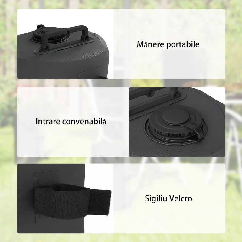 Outsunny Set de 4 Saci Greutăți pentru Pavilion, Saci pentru Cort de Grădină, Negru