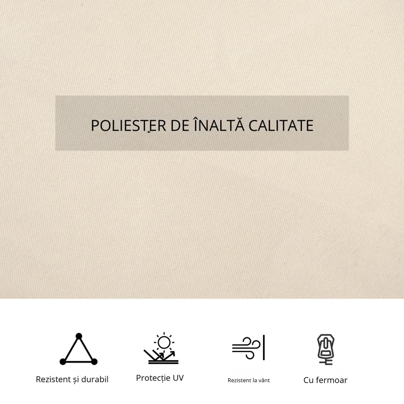 Outsunny 4 perdele de rezervă pentru pavilioane 3x3m, rezistente, pentru stâlpi și șine glisante, fermoar dublu, bej