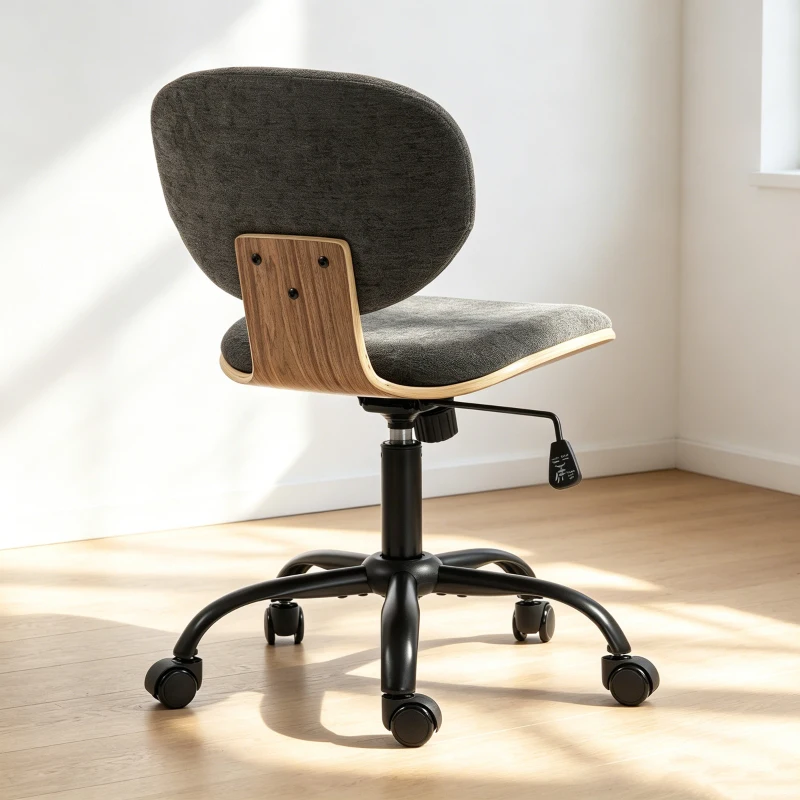 HOMCOM Home Office Desk Chair Rocking Function Ergonomic Swivel Chair with PU Wheels, Grey