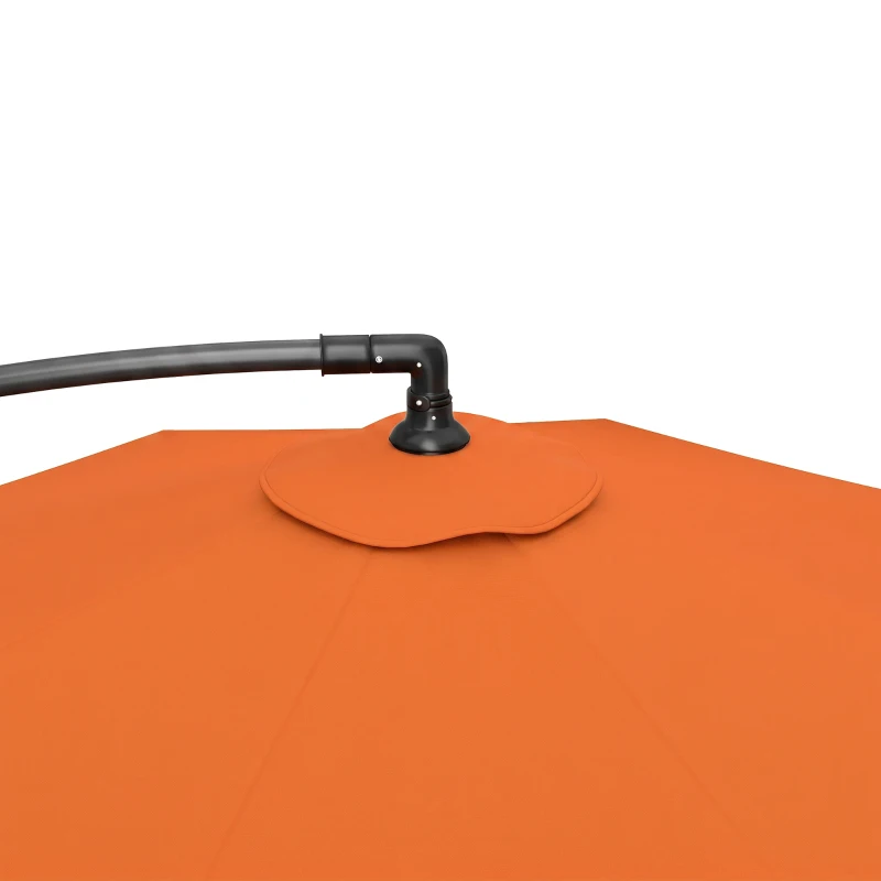 Outsunny 3m Overhanging Parasol, with Base, Weights and Cover - Orange