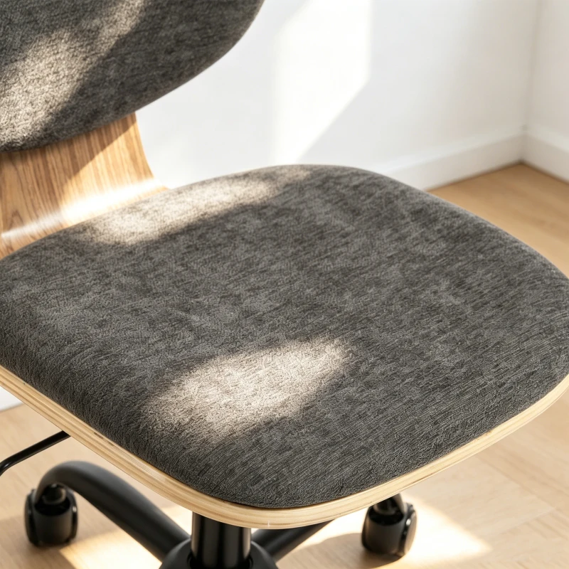 HOMCOM Home Office Desk Chair Rocking Function Ergonomic Swivel Chair with PU Wheels, Grey