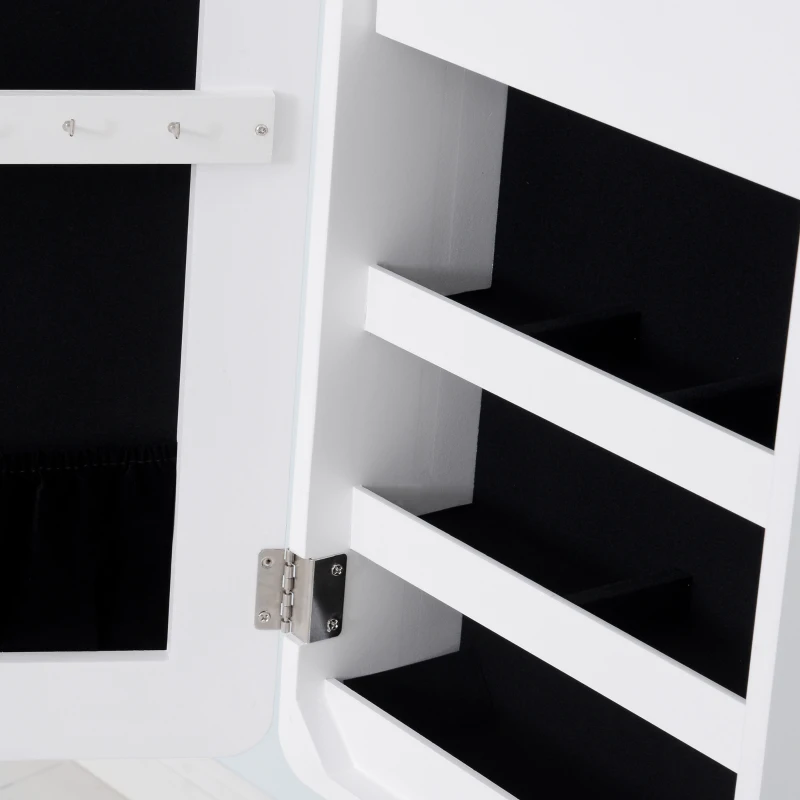 HOMCOM Sieradenkast led-verlichting spiegelkast spiegel binnenkant kledingspiegel