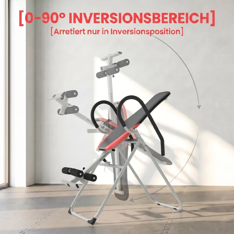 SPORTNOW Inversionsbank Klappbar Inversionstisch mit Verstellbarem Knöchelverschluss Sicherheitsgurt, Ruschfest