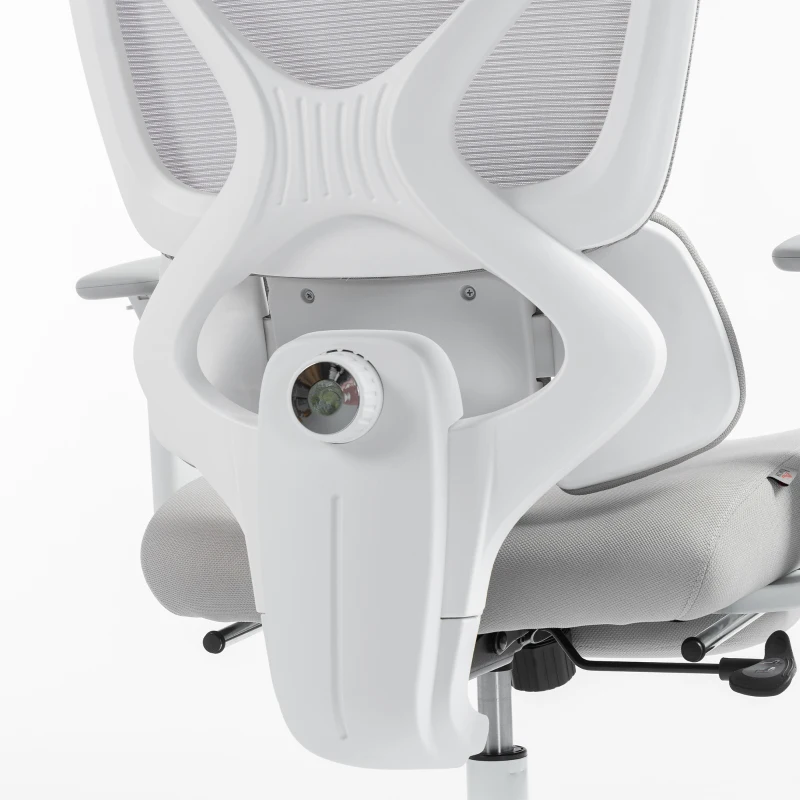 HOMCOM Chaise bureau ergonomique, fauteuil de bureau avec soutien lombaire dynamique adaptatif, 73x75x120-128cm, gris