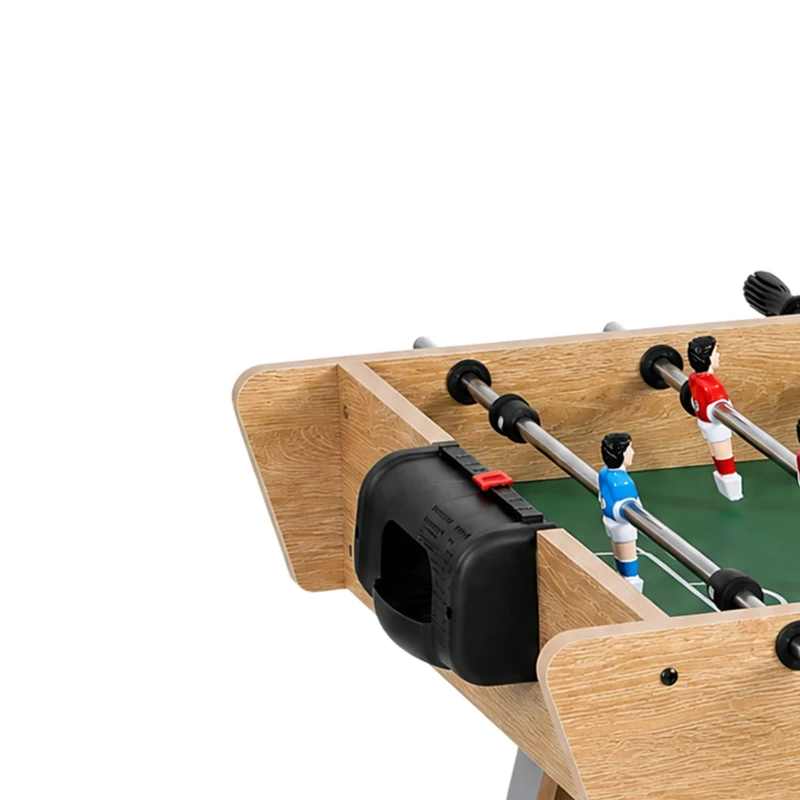 SPORTNOW 4ft Table Football, Foosball Game Table with 22 Players, 2 Balls and Manual Scorers for Family, Natural Wood Finish