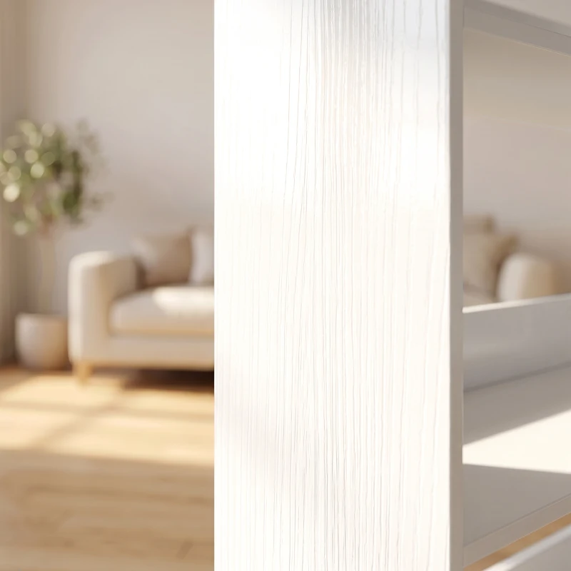 HOMCOM Boekenkast met 7 Lagen, L-vormig Hoekrek met Anti-slip Achterwand, Wit met Houtlook