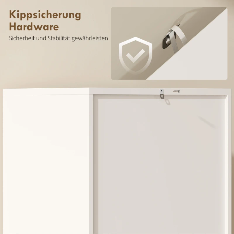 HOMCOM Keukenkast, 5-niveaus opbergkast, verstelbare planken, voor woonkamer, keuken, voorraadkast, hout, wit(m-6)