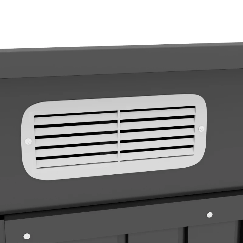 Outsunny 4 x 6ft Galvanised Metal Garden Shed, with Locking Door - Grey