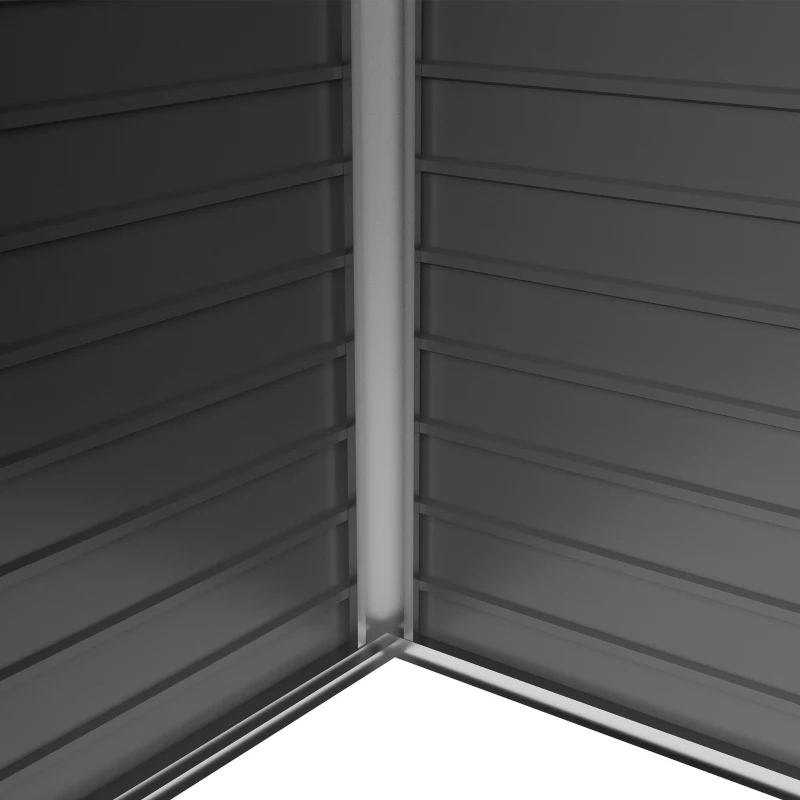 Outsunny 4 x 6ft Galvanised Metal Garden Shed, with Locking Door - Grey