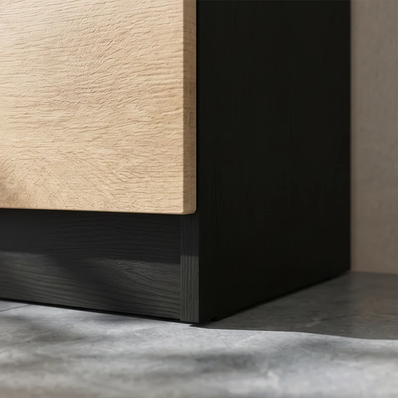HOMCOM Cómoda 6 Gavetas Móvel de Arrumação sem Puxadores Design Minimalista 120x39x75 cm Preto e Carvalho