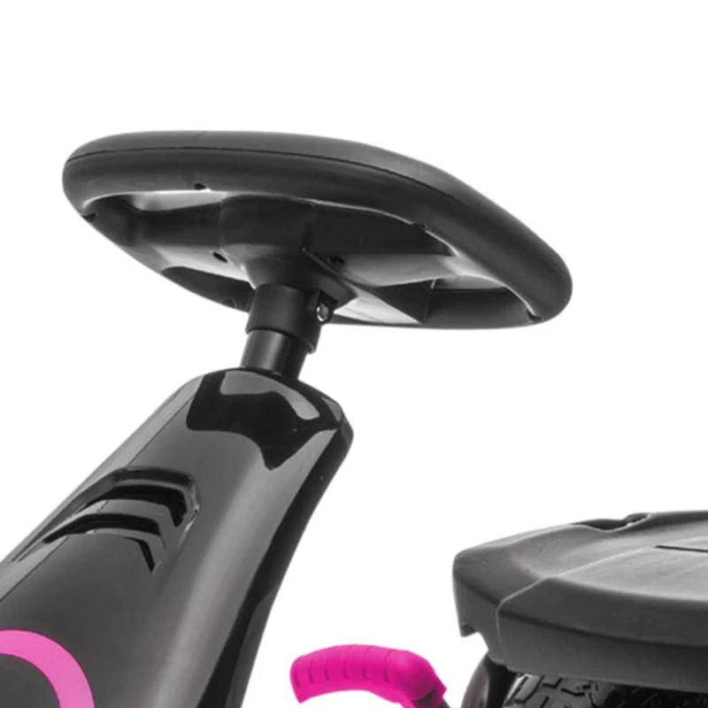 HOMCOM Kart à pédales pour enfant siège réglable 3 positions frein à main enfant de 5 à 12 ans rose noir