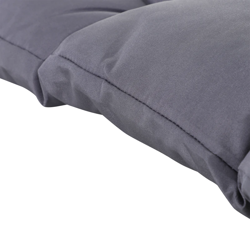 Outsunny Cuscino da Giardino 2 Posti con Schienale per Panche e Dondoli, 132x110x10 cm, Grigio Scuro
