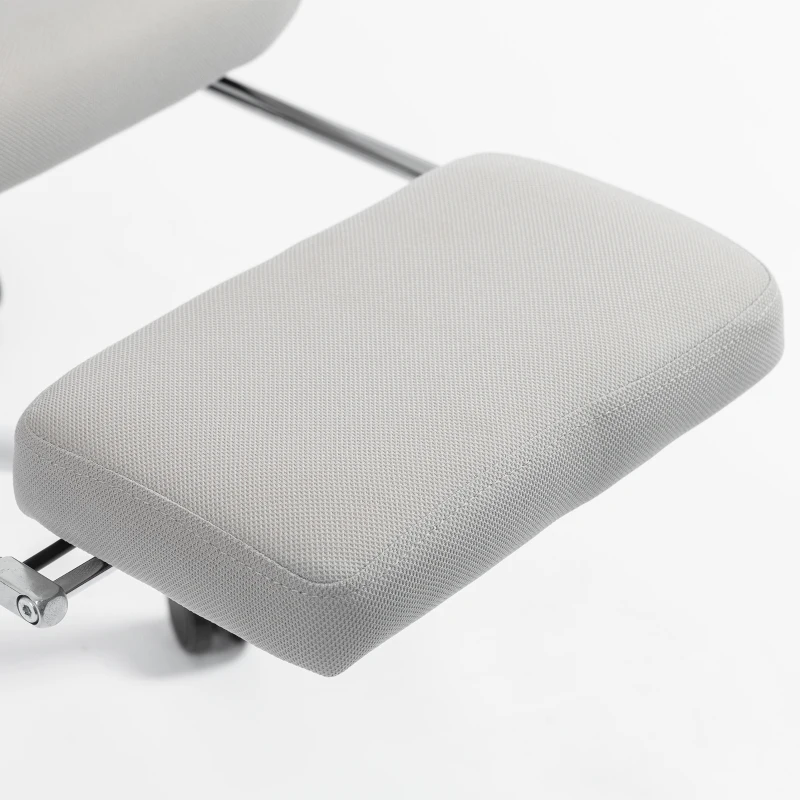 HOMCOM Chaise bureau ergonomique, fauteuil de bureau avec soutien lombaire dynamique adaptatif, 73x75x120-128cm, gris