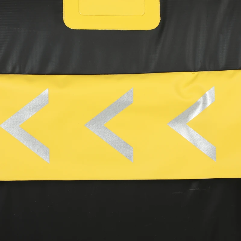 Outsunny Car Roof Bag, 21 Cubic Feet Waterproof Soft Car Roof Box Roofing Cargo Carrier w/ Reflective Arrows, Door Hooks, Yellow