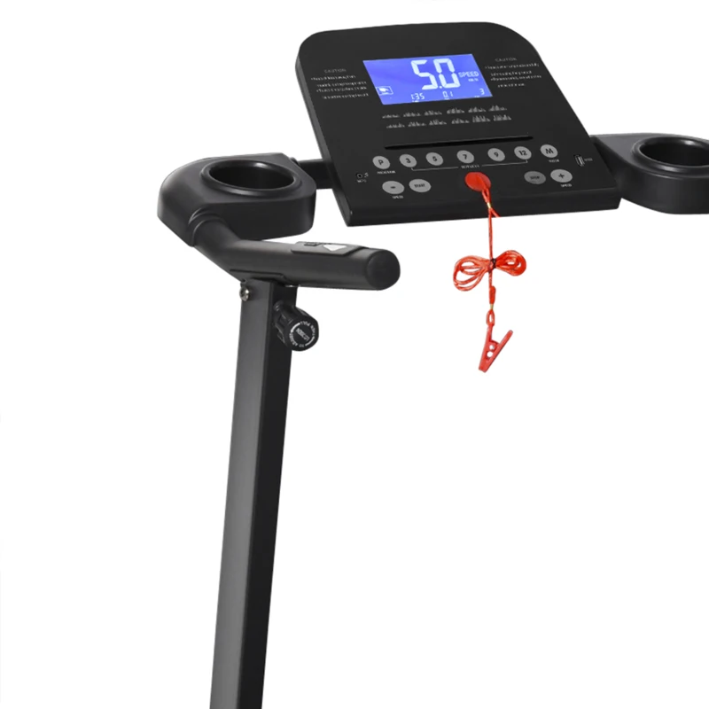 HOMCOM Elektrische loopband met LCD-display inklapbare fitnessapparatuur 1-14 km/u staal