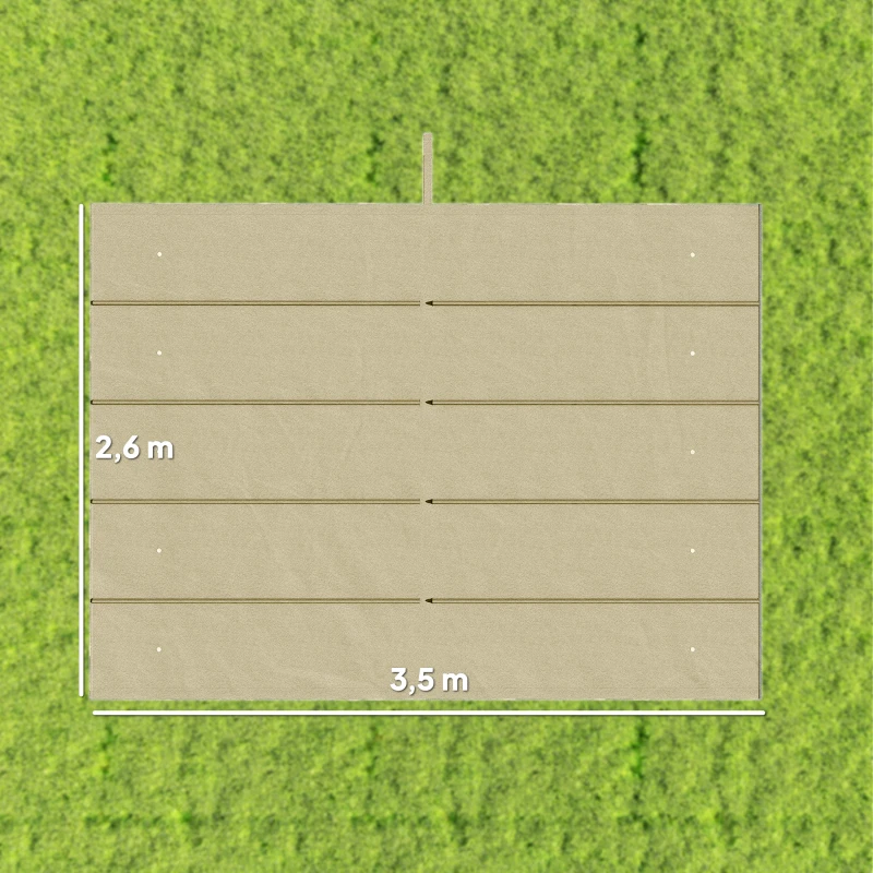 Outsunny Vervangend Dak voor 4 x 3 m Pergola, Intrekbaar, met Regenafvoergaten, Weerbestendig, Polyester, Beige