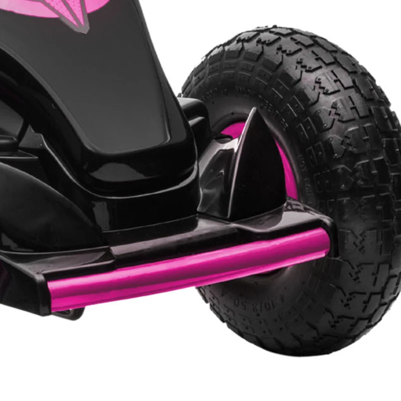 HOMCOM Kart à pédales pour enfant siège réglable 3 positions frein à main enfant de 5 à 12 ans rose noir