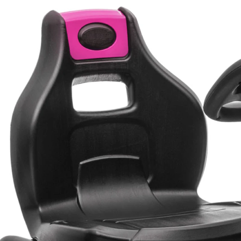 HOMCOM Kart à pédales pour enfant siège réglable 3 positions frein à main enfant de 5 à 12 ans rose noir