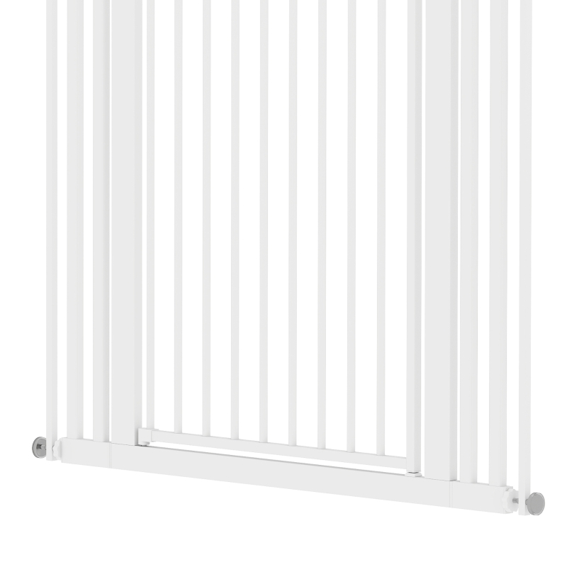 PawHut Barrera de Seguridad Niños Perros y Gatos Extra Alta 160cm Extensible 76-105cm para Puertas Escaleras Cierre Automático