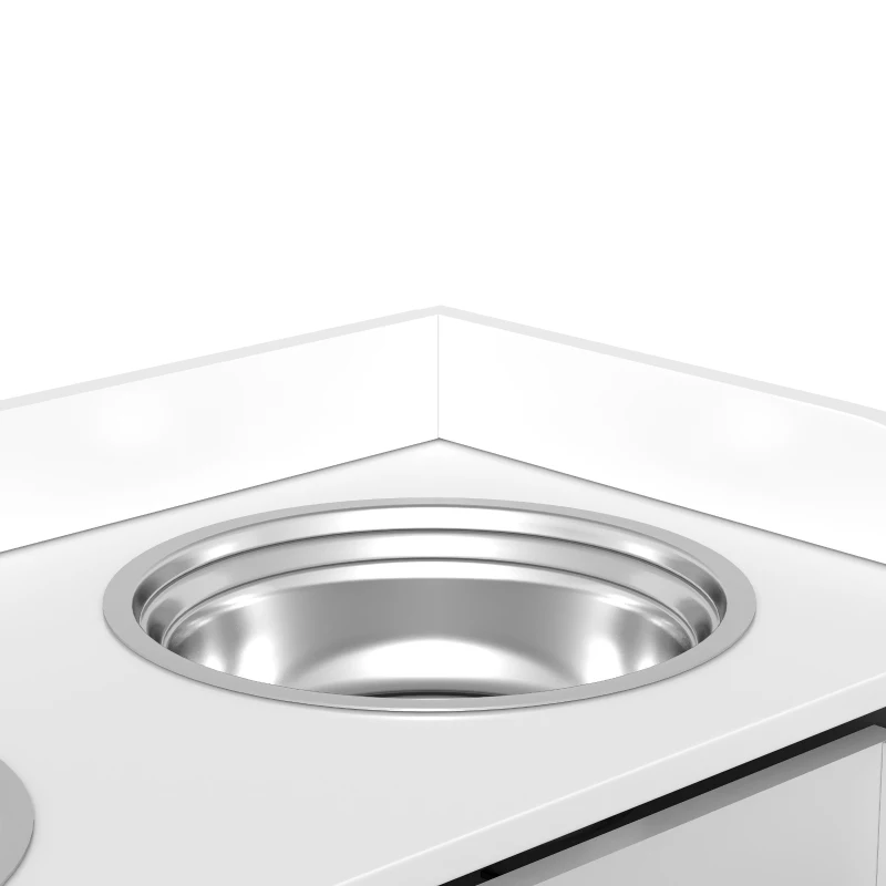 PawHut Stainless Steel Raised Dog Bowls, with 21L Storage Drawer for Large Dogs - Grey