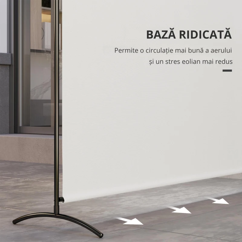 Outsunny Paravan exterior cu panou unic, separator de încăpere de 180H cm cu protecție UV30+, Bej
