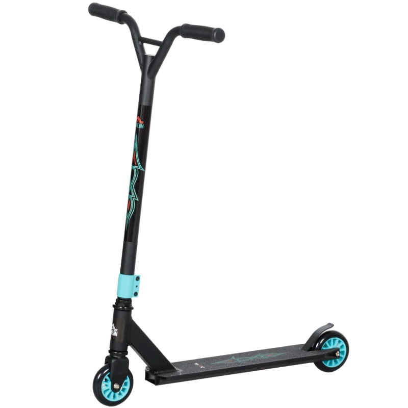 HOMCOM Trotinete Profissional de Manobras, Trotinete para Truques Freestyle, Alumínio, Metal, Couro Sintético, para Crianças e Adultos, Verde