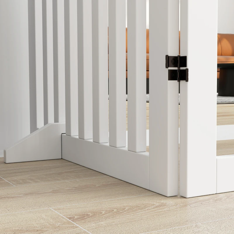PawHut Grade para Animais de Estimação, Grade de Proteção para Escadas, Grade de Proteção, 4 Peças, Dobrável, Branco