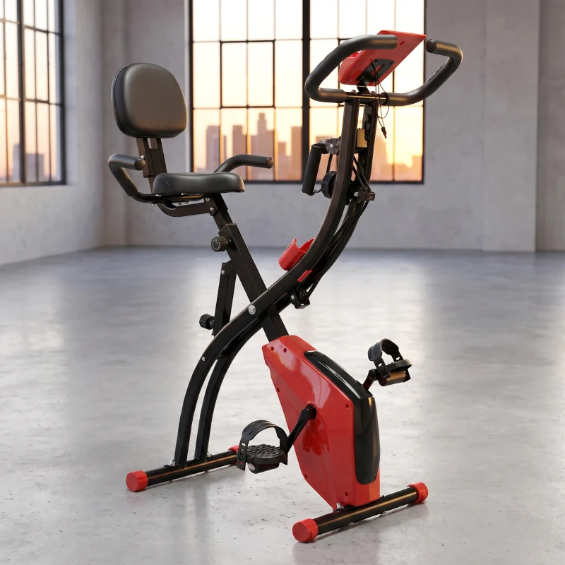 Homcom Bicicleta Pliabila 2-in-1 – 8 Niveluri & Benzi Elastice pentru Brate