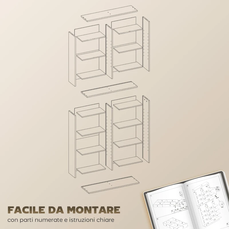 HOMCOM Scaffale Porta CD con 14 Ripiani Regolabili, Capacità di 640 CD/360 DVD, 78.5x24x175 cm, Nero